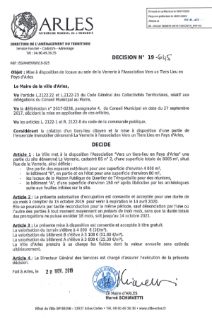 link=https://cloud.tierslieuarles.fr/index.php/s/GEWXnbeMRrtXir3Fichier:conv 19-195_signée par la Ville_Mise à dispo extérieurs site Verrerie_2019-10-15.pdf